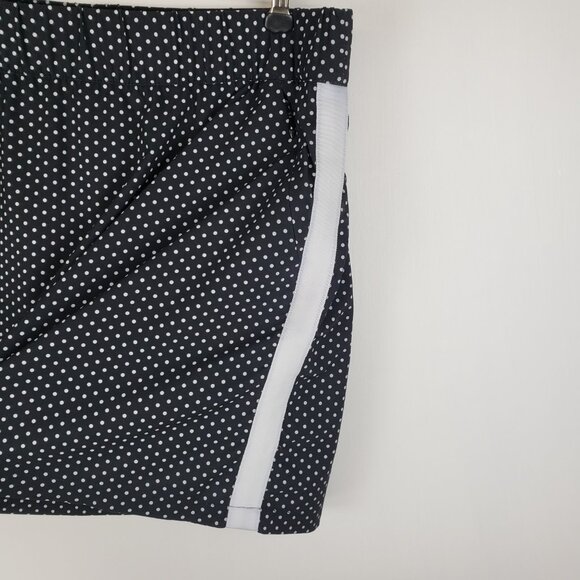 T by Talbots Skort Polka Dot Tuxedo Stripe Pull On Black White Size Medium - Picture 4 of 8